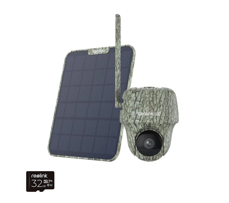 Image of REOLINK Go Series G450 4K Ultra HD 4G LTE Outdoor Wildlife Battery Camera with Solar Panel & 32GB Memory Card - Green 6975253984411