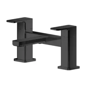 image of Nuie Windon Deck Mounted Bath Filler - Matt Black