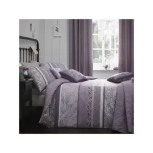 image of Dreams & Drapes Hanworth Reversible Duvet Cover Set, Heather, Double