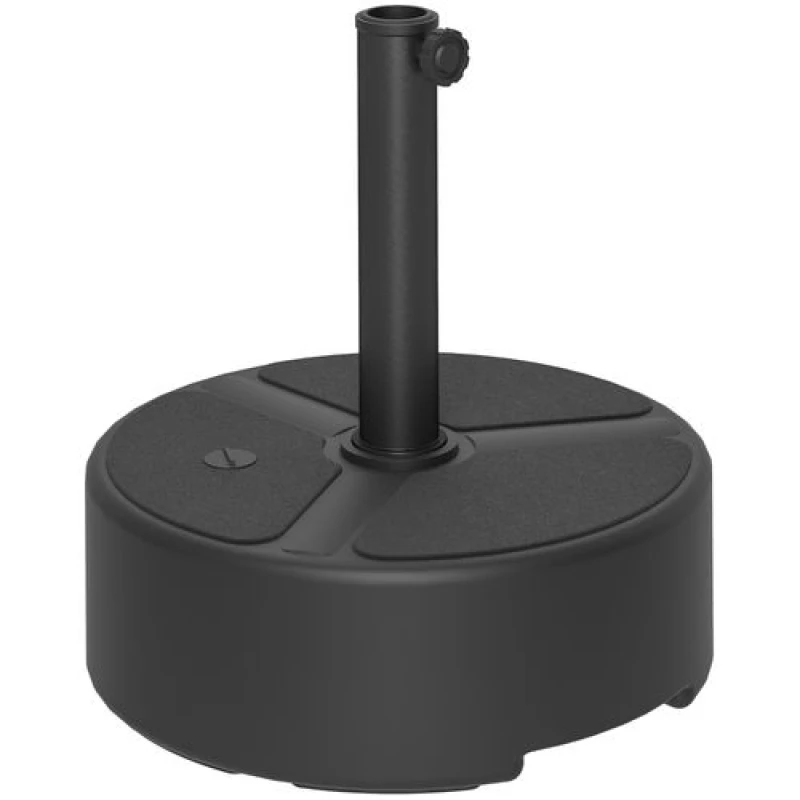 Image of Outsunny Round Garden Parasol Base, Sand/Water Filled Parasol Stand, Black Black