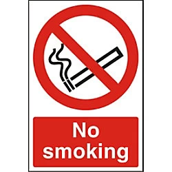 image of Warehouse Sign 400x600 1mm Semi Rigid Plastic No smoking Ref