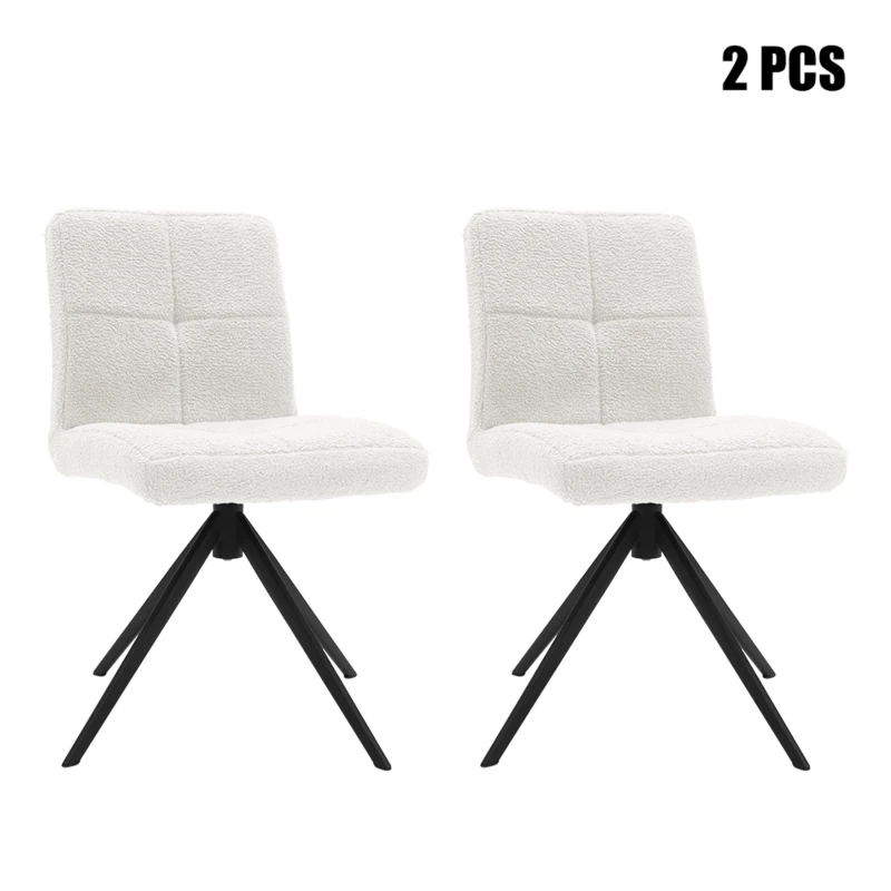 Image of Kabinet UK 2Pcs Plush Breakfast Bar Stools White unisex One size