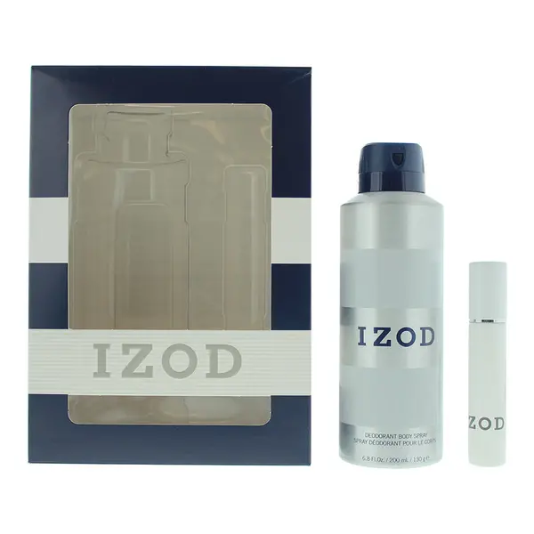 image of Izod White 2 Piece Gift Set: Eau de Toilette 15ml - Body Spray 200ml