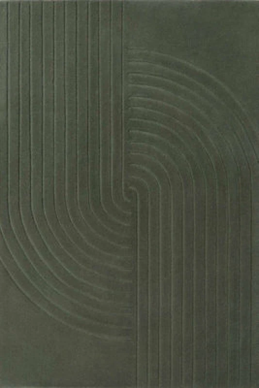 Image of The Rugs Vikosa Arcura Wool Rug Abstract Living Room In Dark Green