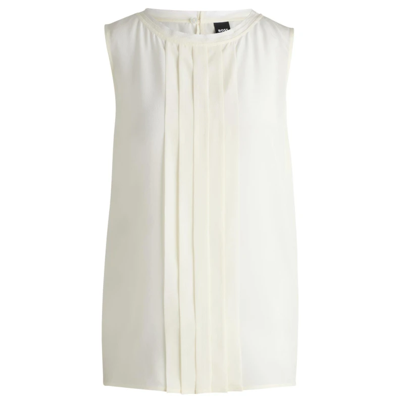 Image of Boss Womens Bemiula Long Sleeve Long Blouse Open White female 4 (XXS)