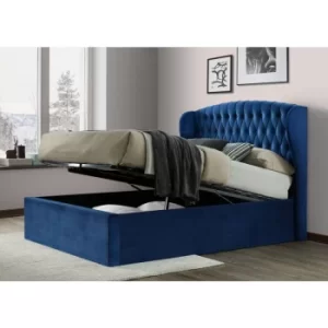 Image of Warwick Velvet Ottoman Blue Double