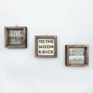 Image of UKZM007 Multicolor Decorative Framed MDF Painting (3 Pieces)