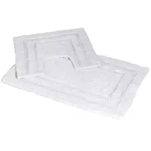 image of Pinnacle 2 Piece Cotton Bath Mat Set - White - White