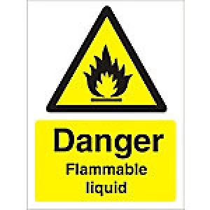 image of Warning Sign Flammable Liquid Plastic 40 x 30 cm