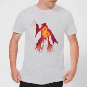Image of Harry Potter Dumbledore Voldemort Mens T-Shirt - Grey - M