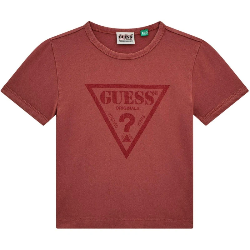 Image of Guess Womens GJ Wings Slim Fit T-Shirt Slate Rose female 8 (XS)