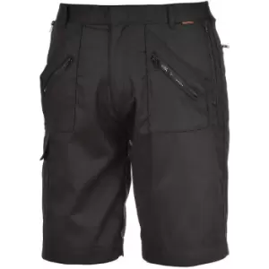 image of Portwest S889 - Black Sz 3XL Action Work Shorts Safety Combat - Black