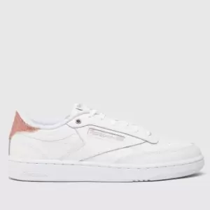 Image of Reebok White & Gold Club C 85 Trainers