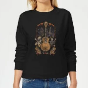 image of Coco Guitar Poster Womens Sweatshirt - Black