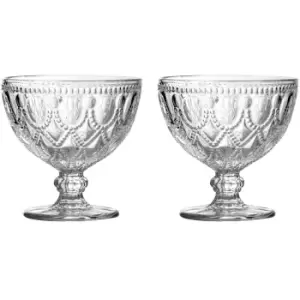 image of Premier Housewares Fleur Clear Sundae Dishes - Set of 2