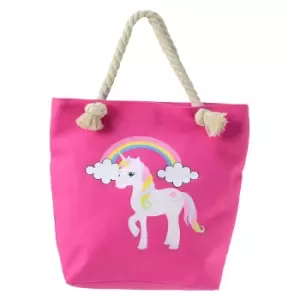 image of Little Rider Childrens/Kids Unicorn Tote Bag (One Size) (Pink)