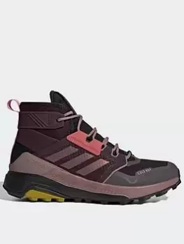 Image of adidas Terrex Trail Maker Mid Cold.rdy Hiking Shoes, Red/White, Size 4, Women