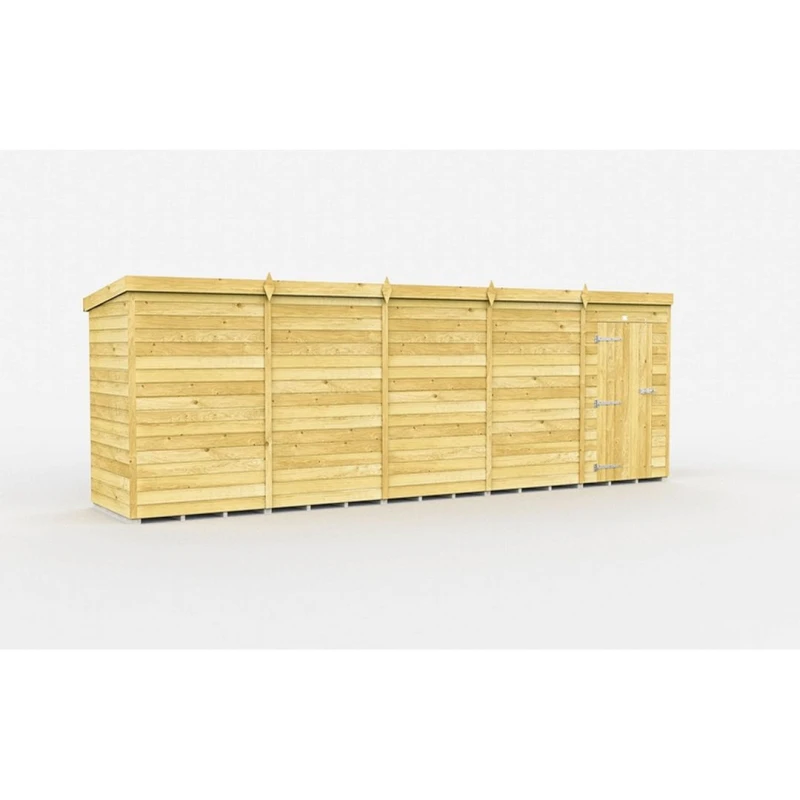 Image of Buttercup Farm 20 x 4 Feet Pent Shed - Single Door W/O Window - L118 x W589 x H201cm in Brown Brown Unisex