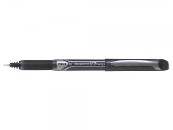 Image of Pilot V7 Rollerball Pen Rubber Grip Needle Point 0.7mm Tip 0.4mm Line Black Pack of 12 Pens