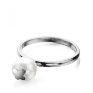 image of Ladies Shimla Stainless Steel Size O Ring With Butterfly Fresh Water Pearl