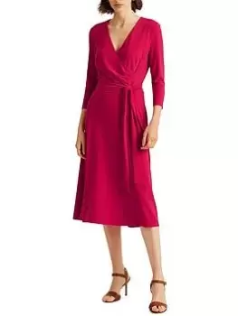 Image of Lauren by Ralph Lauren Carlyna Three Quarter Sleeve Day Dress - Pink, Size 4, Women