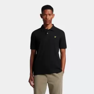 Mens Tonal Striped Polo Shirt - Jet Black - L