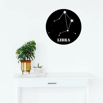 Image of L?bra Horoscope - Black Decorative Metal Wall Accessory