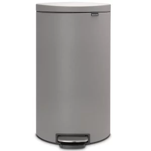 Image of Brabantia FlatBack+ Space Saving Pedal Bin 30 Litre Mineral Concrete Grey