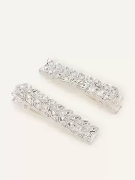 image of Accessorize 2 X Crystal Leaf Snap Clips