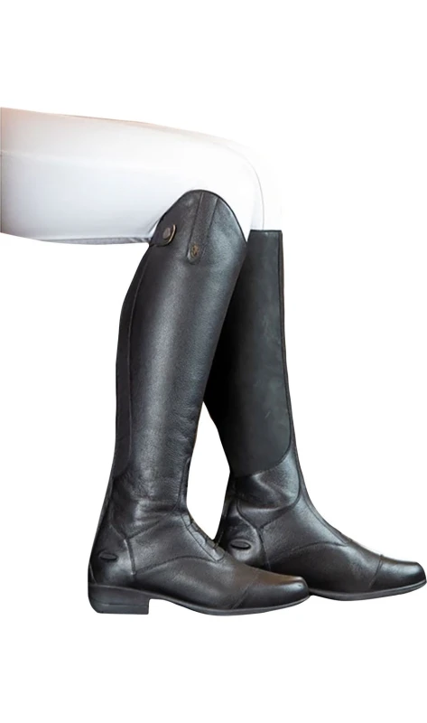 Image of Moretta Womens Albina Leather Long Riding Boots in Black Size: 4 Black Female 4