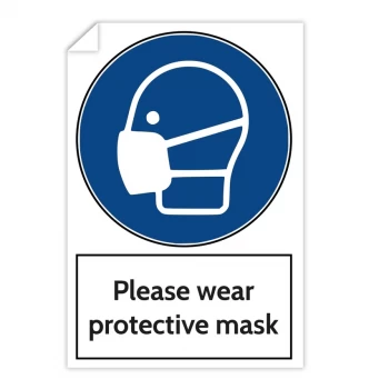Image of Warning Sticker - Please Wear Protective Mask (200 X 300mm)