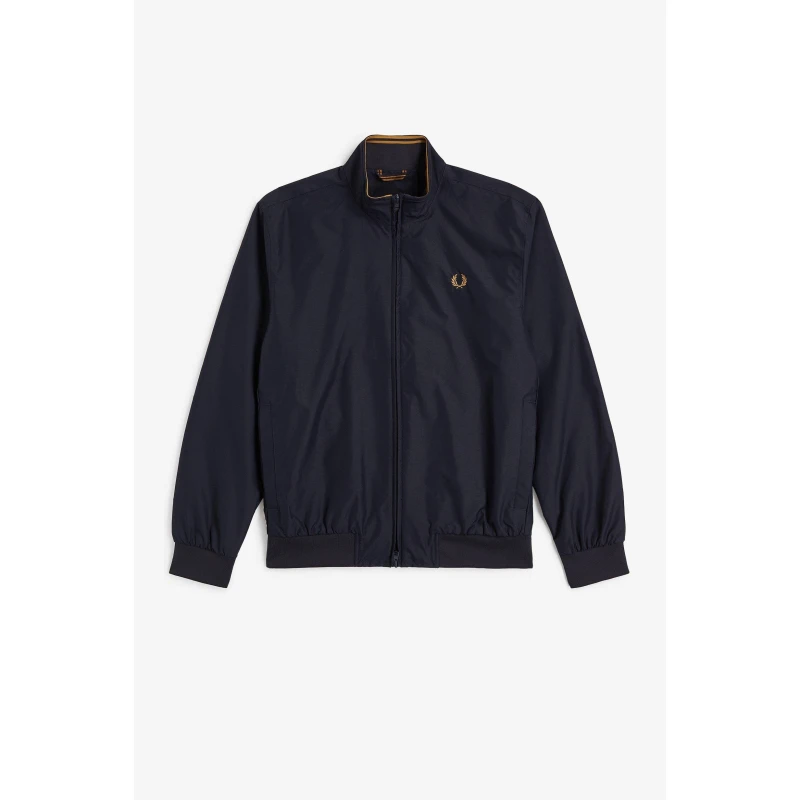 Image of Fred Perry Mens Brentham Cotton Long Sleeve Harrington Jacket Navy 248 male S