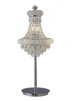 Image of Table Lamp 5 Light Polished Chrome, Crystal