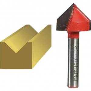 image of Faithfull V Groove Router Bit 19mm 13mm 1/4"