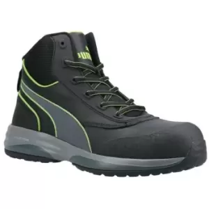 image of Puma Rapid Mid Safety Boot - Black/Green Size 09 - Black/Green