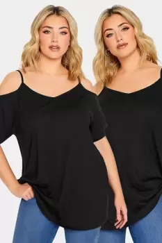 image of 2 Pack Cold Shoulder T-Shirt