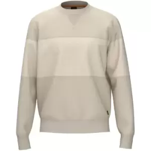 Image of Boss Patch Crew Sweater Mens - White