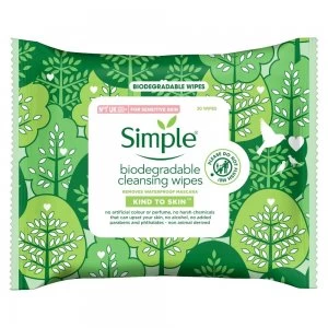 image of Simple Kind to Skin Biodegradable Cleansing Face Wipes