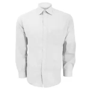 Image of Kustom Kit Mens Long Sleeve Business Shirt (14.5inch) (White)