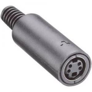 Image of DIN connector Socket straight Number of pins 4 Black Lumberg MJ 3724