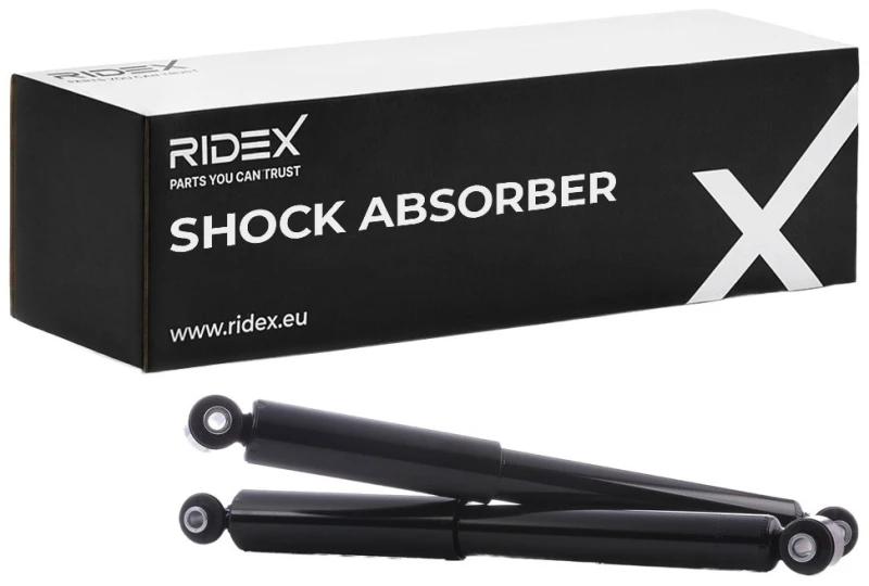Image of RIDEX 854S18116 Shock absorber Rear Axle, Gas Pressure, Monotube, Spring-bearing Damper, Bottom eye Shock Absorber (854)