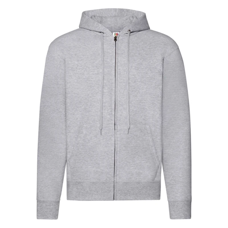 Image of Fruit Of The Loom Fruit of the Loom Men Classic Heather Zipped Hoodie in Grey Size: Small Grey S Male 5063470807932