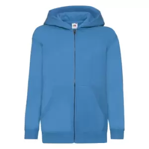 Image of Fruit Of The Loom Childrens/Kids Unisex Hooded Sweatshirt Jacket (9-11) (Azure Blue)