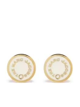 image of Marc Jacobs WOMEN Medallion Stud Earrings Cream/Gold