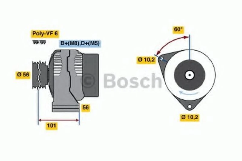 Image of Alternator Bosch 0 986 039 750