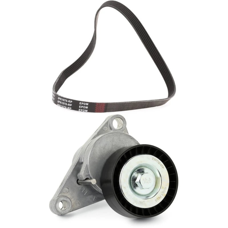 Image of RIDEX PLUS 542R0187P V-ribbed belt set Check alternator freewheel clutch & replace if necessary V-Ribbed Belt Set (542)