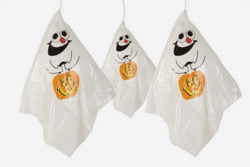 Image of Shatchi 3Pcs Halloween White Ghost Hanging Spook Indoor/Outdoor Horror Theme Party Decor White unisex