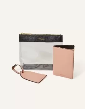 image of Accessorize Clear Pouch Travel Set, Size: 17x20cm