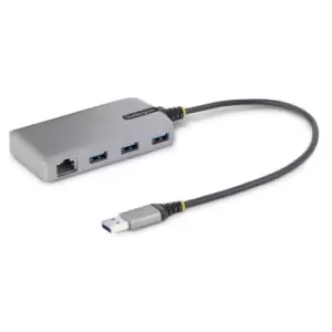 image of StarTech.com 3-Port USB Hub with Ethernet - 3x USB-A Ports -...