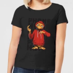 Image of ET Phone Home Stylised Womens T-Shirt - Black